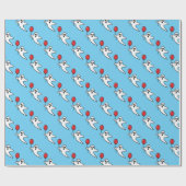Cute Cartoon Ghost met Red Balloon Pattern Cadeaupapier (Vlak)