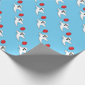 Cute Cartoon Ghost met Red Balloon Pattern Cadeaupapier (Hoek)