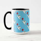 Cute Cartoon Ghost met Red Balloon Pattern Mok (Links)