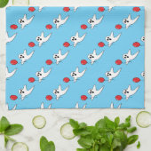 Cute Cartoon Ghost met Red Balloon Pattern Theedoek (Gevouwen)