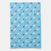 Cute Cartoon Ghost met Red Balloon Pattern Theedoek (Verticaal)