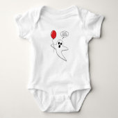 Cute Cartoon Ghost met Red Balloon Romper (Voorkant)