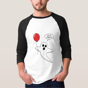 Cute Cartoon Ghost met Red Balloon T-shirt