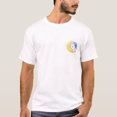 Cute Cartoon Ghost Sleeping on Crescent Moon T-shirt (Voorkant)