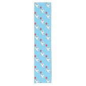 Cute Cartoon Ghost with Red Balloon Pattern Korte Tafelloper (Voorkant)