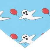 Cute Cartoon Ghost with Red Balloon Pattern Korte Tafelloper (Hoek)