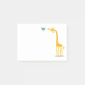 Cute cartoon giraf en vogel post-it® notes (Voorkant)