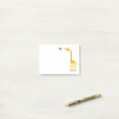 Cute cartoon giraf en vogel post-it® notes (Op bureau)