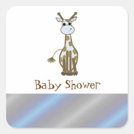 Cute Cartoon Giraffe Baby shower Vierkante Sticker