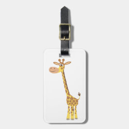 Cute Cartoon Giraffe Bagagelabel