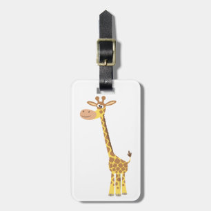 Cute Cartoon Giraffe Bagagelabel