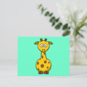 Cute Cartoon Giraffe Briefkaart (Staand voorkant)