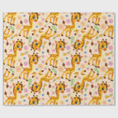 Cute cartoon giraffe cadeaupapier (Vlak)