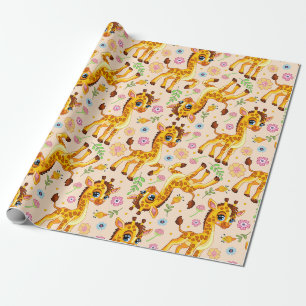 Cute cartoon giraffe cadeaupapier