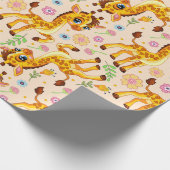 Cute cartoon giraffe cadeaupapier (Hoek)