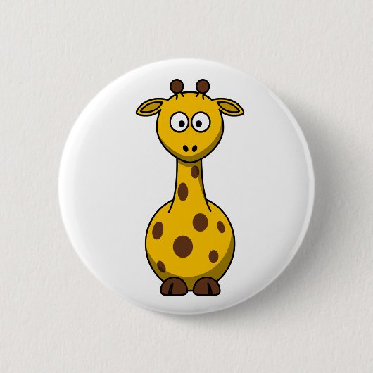 Cute Cartoon Giraffe Clipart Ronde Button 5,7 Cm (Voorkant)