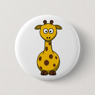 Cute Cartoon Giraffe Clipart Ronde Button 5,7 Cm