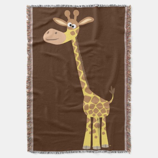 Cute Cartoon Giraffe Deken (Voorkant Verticaal)