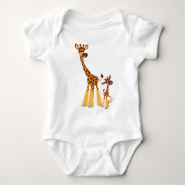 Cute Cartoon Giraffe en Calf Baby Romper