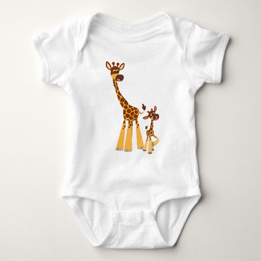 Cute Cartoon Giraffe en Calf Baby Romper (Voorkant)