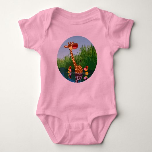 Cute Cartoon Giraffe en Ducklings Baby Creeper Romper (Voorkant)