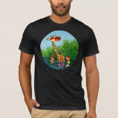 Cute Cartoon Giraffe en Ducklings T-shirt (Voorkant)