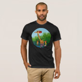 Cute Cartoon Giraffe en Ducklings T-shirt (Voorkant volledig)