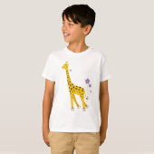 Cute Cartoon Giraffe HuidKinderen Lange hoes T-shirt (Voorkant volledig)