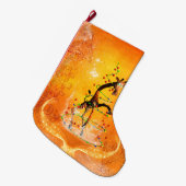 Cute cartoon giraffe met kerstboom grote kerstsok (Voorkant (Hangend))