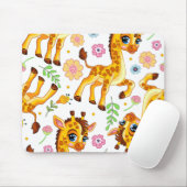 Cute cartoon giraffe muismat (Met muis)