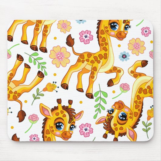 Cute cartoon giraffe muismat (Voorkant)