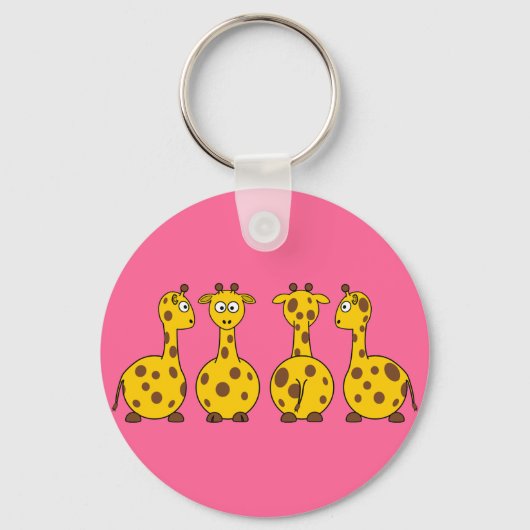 Cute Cartoon Giraffe Sleutelhanger (Voorkant)