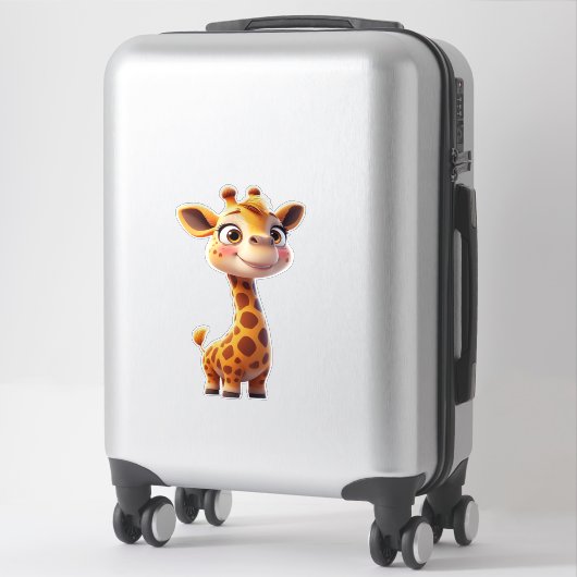Cute Cartoon Giraffe Standing Cheerfully Sticker (Koffer)