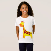 Cute Cartoon Giraffe T-shirt (Voorkant volledig)