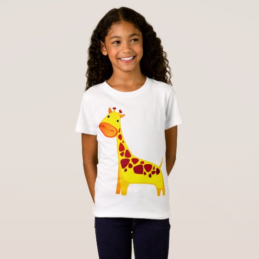 Cute Cartoon Giraffe T-shirt (Voorkant volledig)