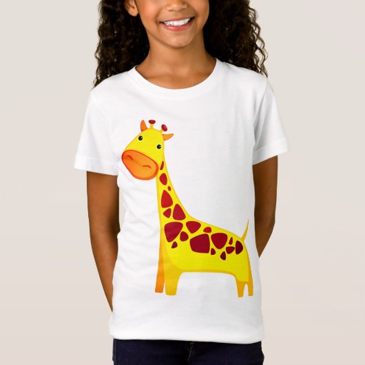Cute Cartoon Giraffe T-shirt (Voorkant)