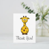 Cute Cartoon Giraffe Thank You Card Briefkaart (Staand voorkant)