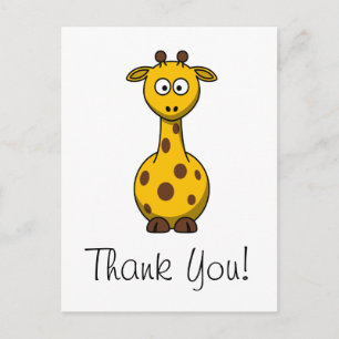 Cute Cartoon Giraffe Thank You Card Briefkaart