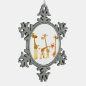 Cute Cartoon Giraffes: De Kudde Tin Ornament (Links)
