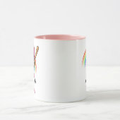 Cute Cartoon Girl Baseball Player in Pink Mok (Midden)