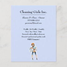 Cute Cartoon Girl Cleaning Service