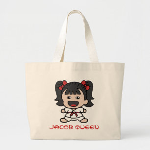 Cute Cartoon Girl Karate Canvas tas