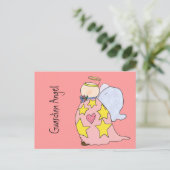 Cute cartoon Gladys het Briefkaart Guardian Angel (Staand voorkant)