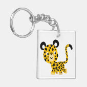 Cute Cartoon glimlachen Lopard AcrylSleutelhanger Sleutelhanger (Voorkant Links)