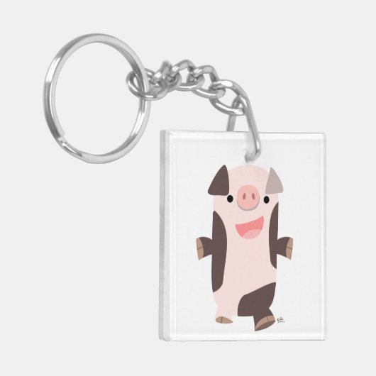 Cute Cartoon glimlachen Varkenspijn AcrylSleutelha Sleutelhanger (Voorkant Links)