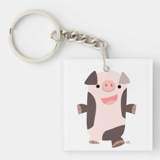 Cute Cartoon glimlachen Varkenspijn AcrylSleutelha Sleutelhanger (Voorkant)