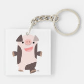 Cute Cartoon glimlachen Varkenspijn AcrylSleutelha Sleutelhanger (Achterkant)
