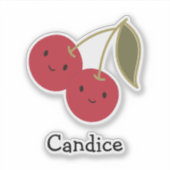 Cute Cartoon glimlachend Kawaii Cherries Sticker (Voorkant)