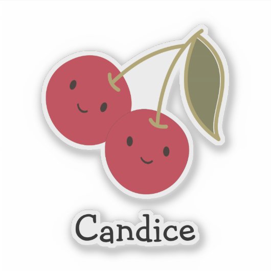 Cute Cartoon glimlachend Kawaii Cherries Sticker (Voorkant)