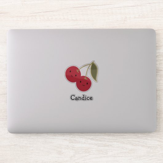 Cute Cartoon glimlachend Kawaii Cherries Sticker (Computer)